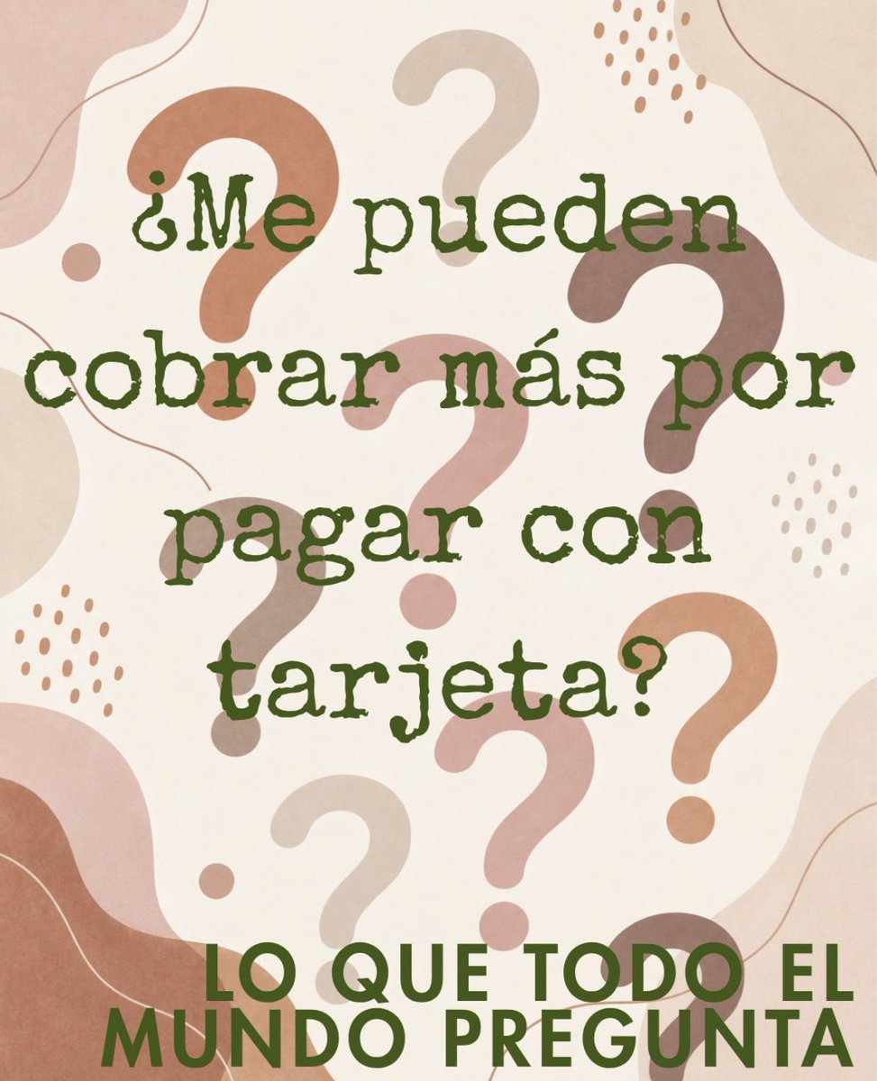 grupofsl's tweet photo. 💳 ¿Me pueden cobrar más por pagar con tarjeta?

En general, no pueden aplicar un recargo por pagar con tarjeta de crédito o débito.

📌 El precio no debe cambiar por sorpresa al pagar.

#GrupoFisela #LoQueTodoElMundoPregunta https://t.co/zsvJLGCeSz