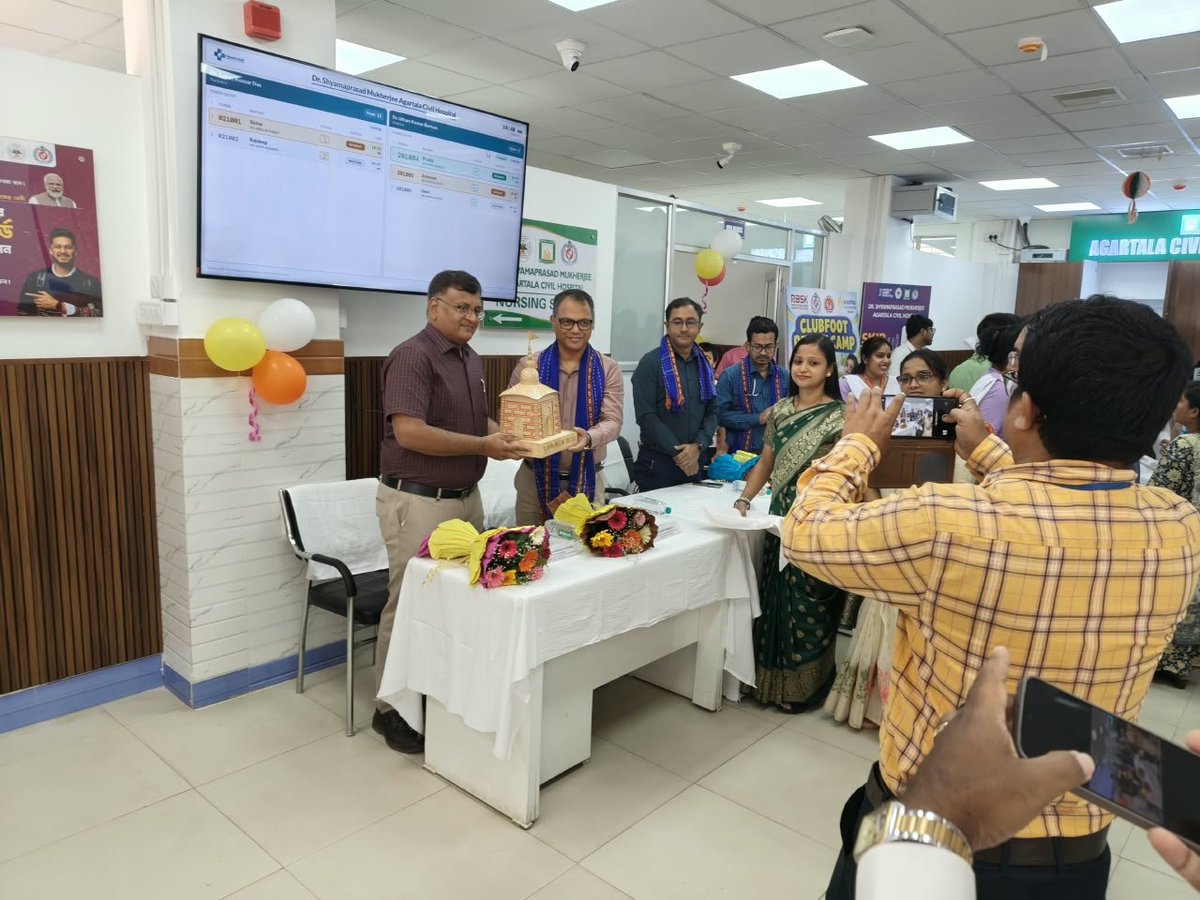 DHFWSN's tweet photo. State level clubfoot followup camp at Dr.shyamaprasad Mukherjee civil hospital,agartala on 5/10/26. https://t.co/t68fQsYEYB