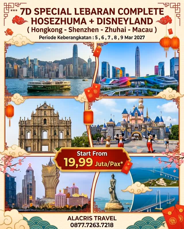 tontadani's tweet photo. 7D Special Lebaran Hosezhuma + Disneyland

Keberangkatan: 5-9 Maret 2027
Harga mulai 19, 99 juta/pax

Nikmati spot impian, pemandangan memukau, dan liburan Lebaran terbaik. Seat terbatas, amankan kuota Anda sekarang. https://t.co/0oRvvDcxZp