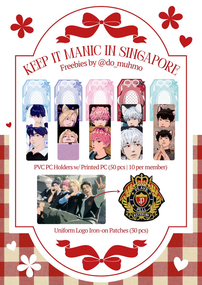 do_muhmo's tweet photo. PLAVE KEEP IT MANIC in SINGAPORE
(17 Oct 2026)

freebies by @do_muhmo

💙 1 pc per holder 🙏
💜 trades welcome via DM 💌
🩷 interested mutuals lmk 🤗
❤️ will share location on actual date 🗓️
🖤 see you at APEX EXPO! ✨

#PLAVE #플레이브 #KEEP_IT_MANIC_in_SINGAPORE 
#KeepItManicSG https://t.co/6QDMaWSMRG