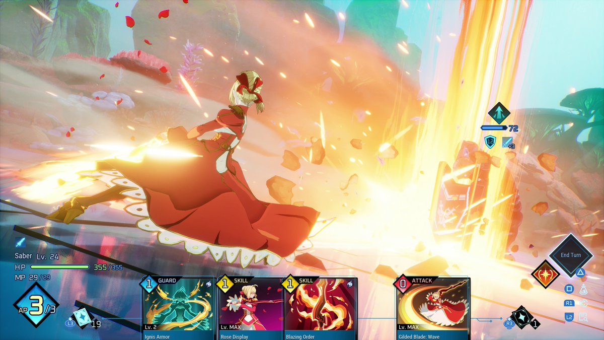 AnxGamingHub's tweet photo. ⚪ Fate/EXTRA Record Battle System ⚪

■ Point 3: Each Servant's Combat Style

Saber
A Servant who specializes in an aggressive playstyle with her large blade.

#FateEX_Record https://t.co/TisqohagCf