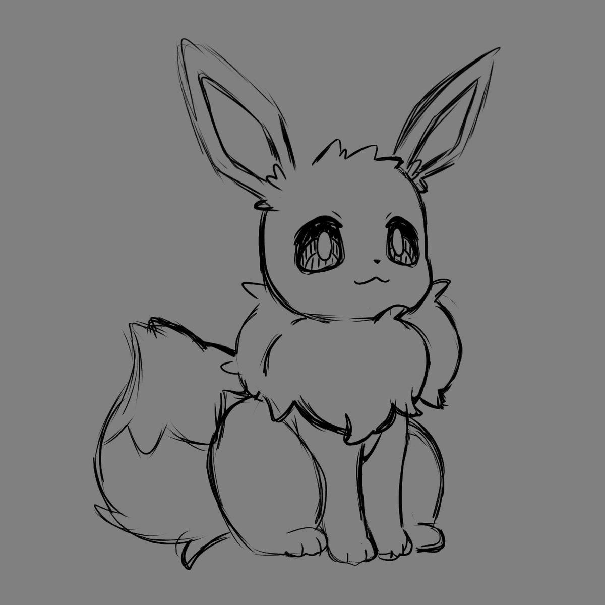 fallxn_angxll_'s tweet photo. Fiquei desenhando, olhem meu rascunho do Eevee :) https://t.co/qyTw9NEHAw