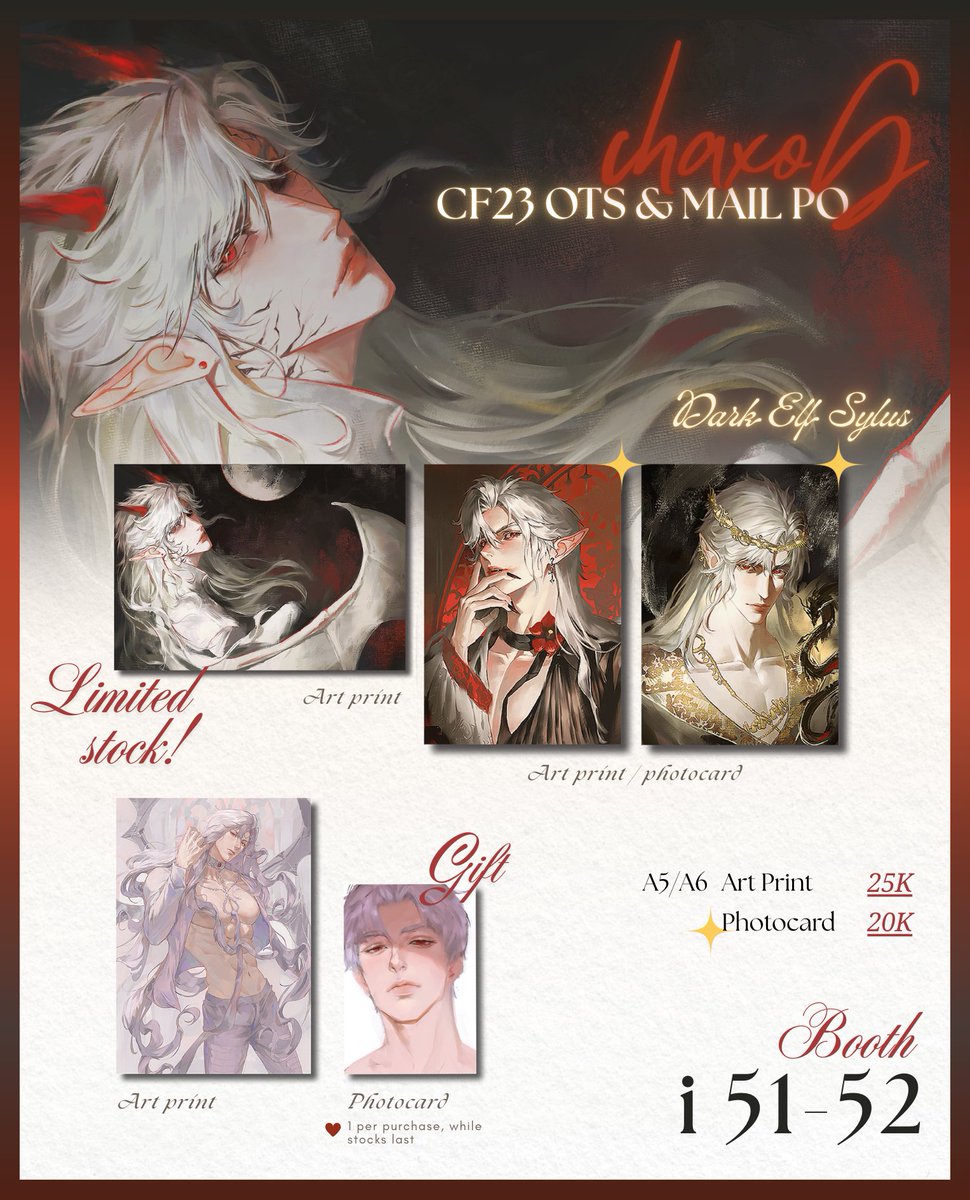 chaxoG's tweet photo. chaxoG #Sylus #CF23 catalogue

⛳️ booth i51-52 
❤️‍🔥 OTS both days!
✅ mail preorder until 20 Oct
order here https://t.co/5hmTeJQkEX 
      
#LADS #Comifuro23 
🇮🇩31 Oct-1 Nov https://t.co/MUwnWdoLbv