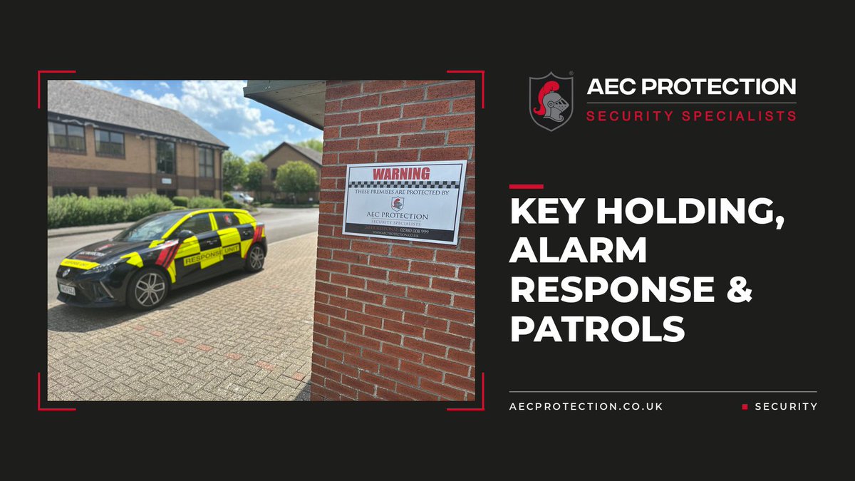 AecProtection's tweet photo. Alarm going off at 3am? Don't send your staff, send ours. Secure Key Holding, Alarm &amp; CCTV Response and Mobile Security Patrols from AEC Protection, with 24-hour cover. 📞 02380 008 999 https://t.co/S8DpXT5lnM #AECProtection #AlarmResponse https://t.co/7ooA7D1HZw