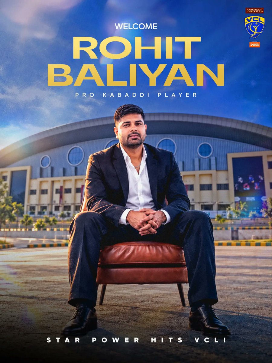 VolleyballLeag's tweet photo. Star power meets Volleyball Championship League! 🔥
Welcoming Rohit Baliyan to VCL — bringing the strength, passion and champion mindset of a Pro Kabaddi player to the biggest volleyball stage. 🏐

#RohitBaliyan #VolleyballChampionshipLeague #VolleyballKaMahakumbh #WelcomeToVCL https://t.co/nNcws1WA3Y