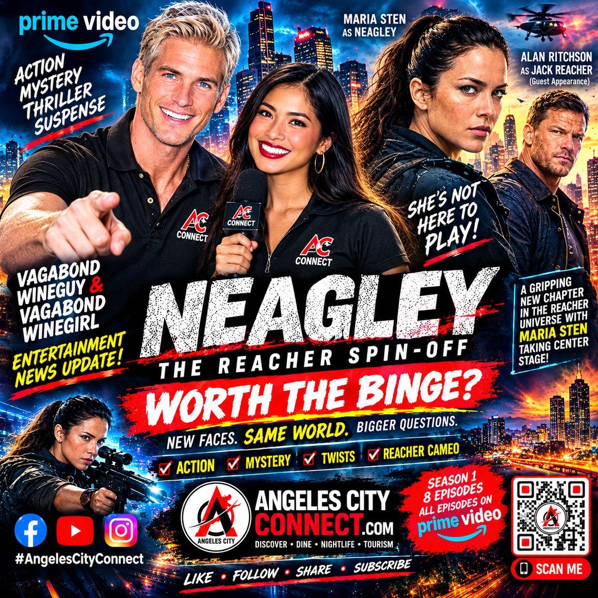 MusaZ2's tweet photo. NEAGLEY has arrived. Maria Sten takes center stage as Frances Neagley investigates her friend’s suspicious death in Chicago. Expect action, mystery, twists, and a Jack Reacher appearance. Worth the binge? https://t.co/PIZXO6C1Ch