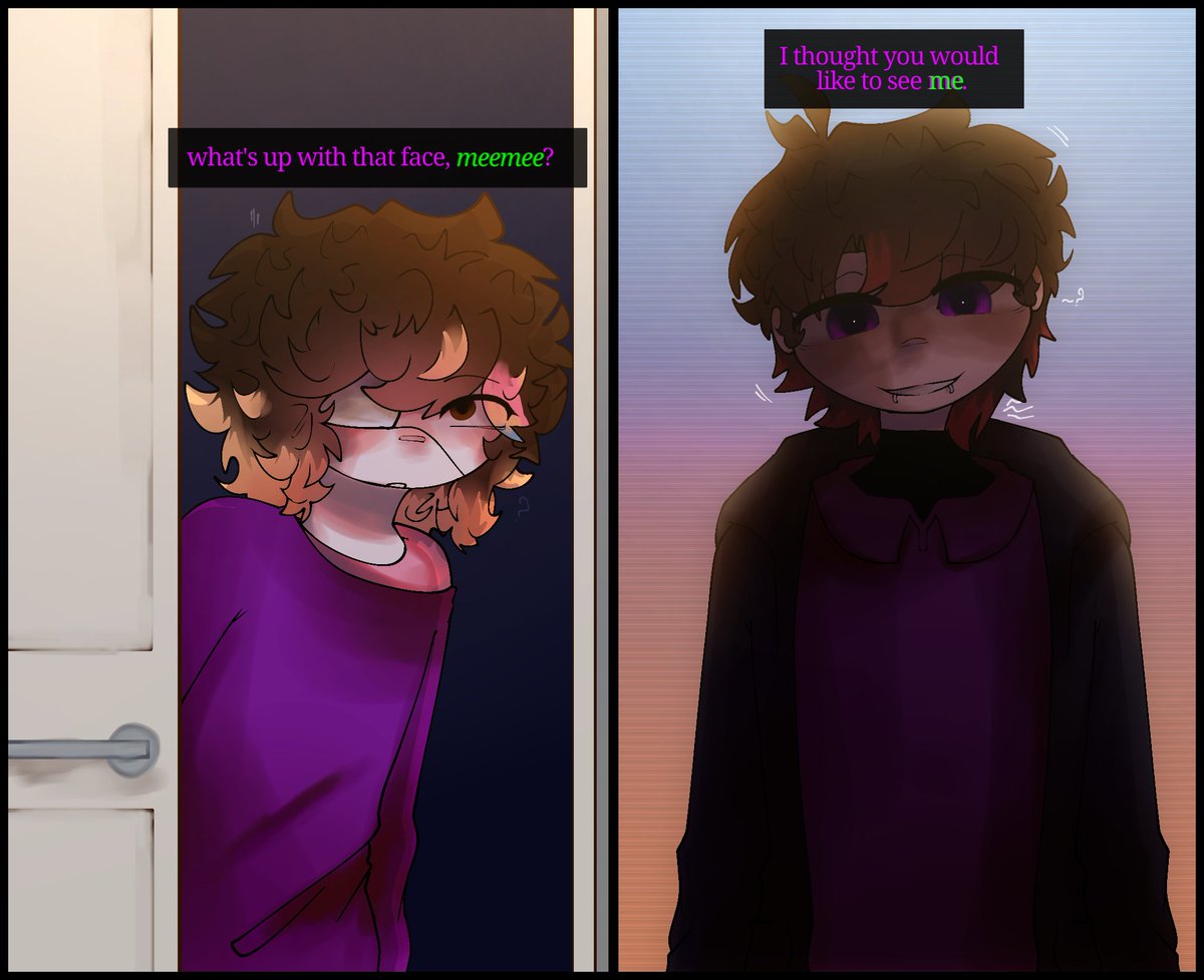 aftonsekai's tweet photo. ੭      ֹ   #yumetober       🌩️💧𓏼
             day  4 :  fear[s]

     you  look  like  you've  seem  a  ghost

        #yumeship  #ocxcanon  #fnafoc https://t.co/NfVdgXbBQd
