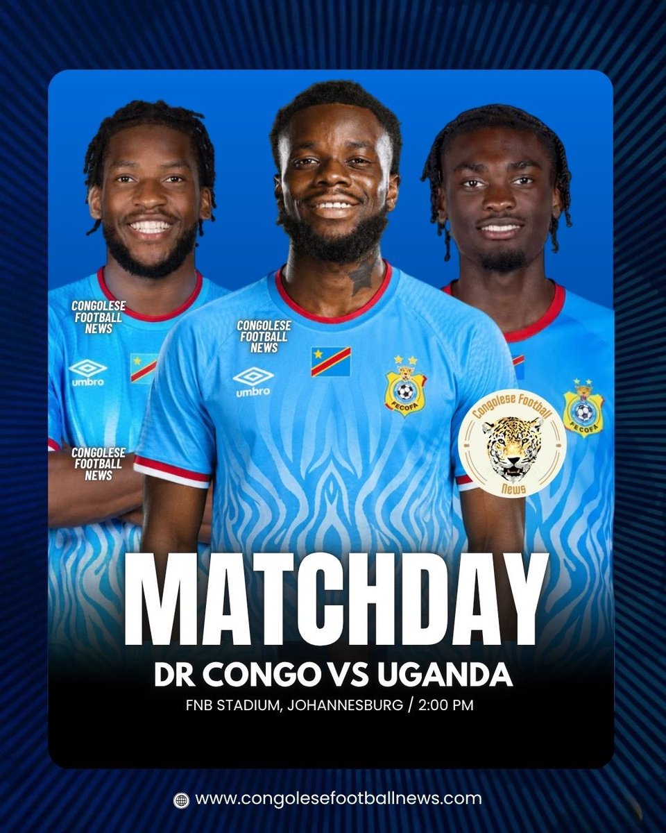 CongoleseFNews's tweet photo. 𝗠𝗔𝗧𝗖𝗛𝗗𝗔𝗬 !
🇨🇩 RD Congo 🆚 Ouganda 🇺🇬
⏰ 14h (Heure de Kinshasa) / 15h (Heure de Paris, Lubumbashi)
🏆 Match Amical
🏟 FNB Stadium, Johannesburg
Tous derrière nos léopards 🐆 !
#RDC #CODUGA #RDCUGA #MatchAmical #FIFA https://t.co/NqjOxbMpXX