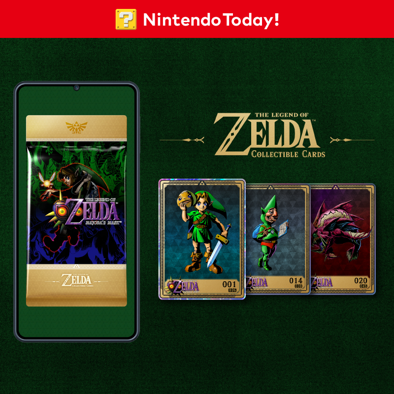 NintendoFrance's tweet photo. Le pack Majora's Mask a fait son arrivée dans les cartes à collectionner The Legend of Zelda de Nintendo Today!

Rendez-vous chaque jour dans l'application pour tester vos connaissances et obtenir une nouvelle carte !

Plus d'infos : https://t.co/89s1c4CWgu https://t.co/eQa7wlDvkv
