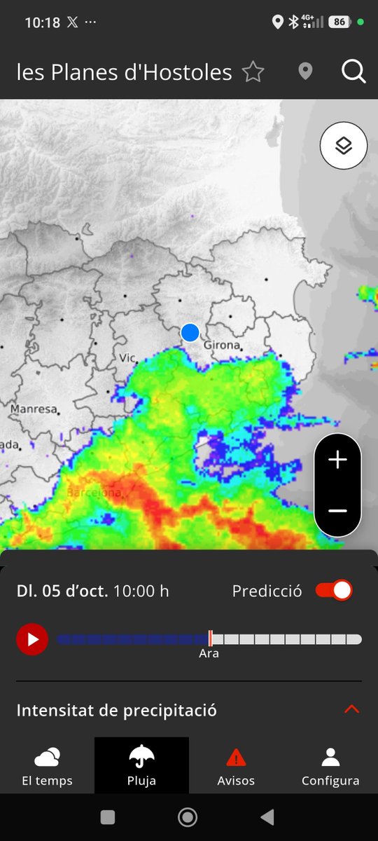 _sitta_'s tweet photo. I jo perquè rebo una alerta si sóc a la Garrotxa i ni plou? https://t.co/pP2TbC4Zft
