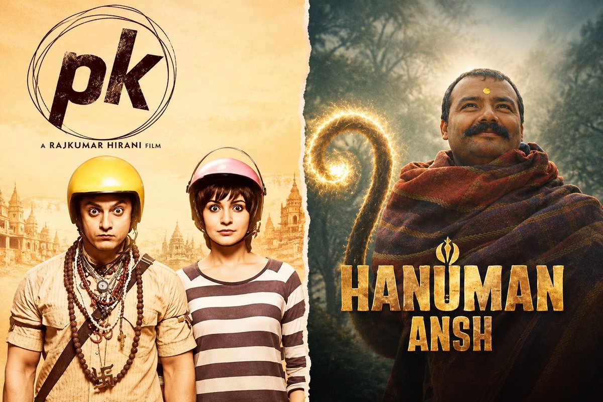 sangamkumar22's tweet photo. Old Bollywood made movies like PK and OMG to help people free from superstition.

New Bollywood is making movies like Hanuman Ansh, and pushing people back toward superstition. https://t.co/zFOJPQeaFW