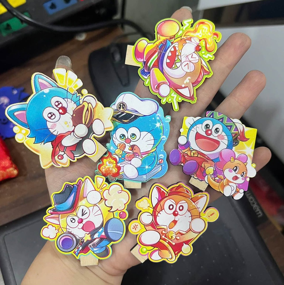 Eion0707's tweet photo. In 2026, I started creating merch art.
I received a lot of attention, along with questions like, "Do you really like two completely unrelated fandoms—Dragon Ball and Doraemon?"
They will never know just how much I love them.
I could cry every day over them. https://t.co/YpCutSn0SV