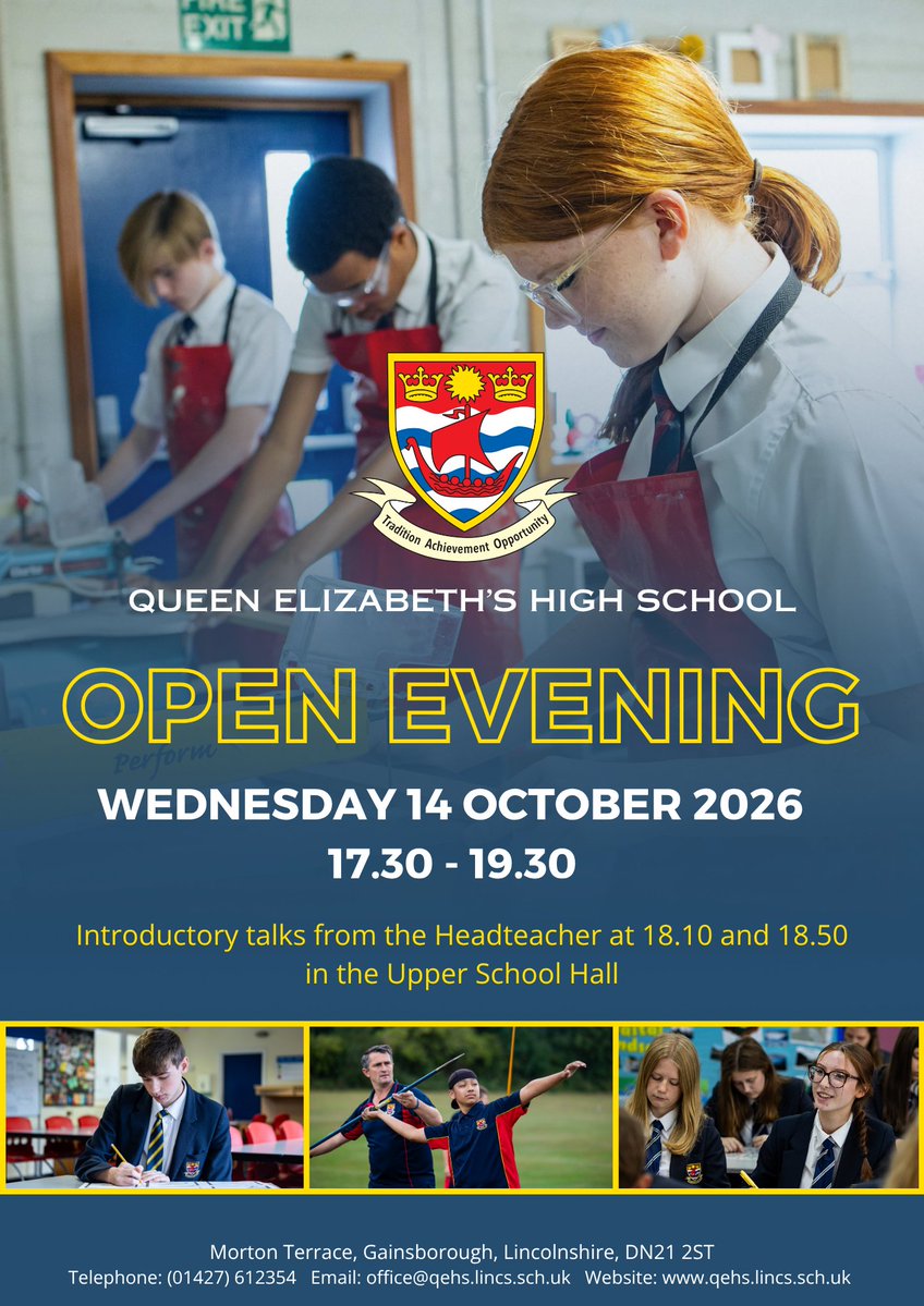 QueenElizHigh's tweet photo. 📅 Wednesday 14 October 2026  

We look forward to welcoming you to our Open Evening! This is a wonderful opportunity to discover more about what we have to offer, explore our facilities, meet our team, and find out what makes our community special.  We hope to see you there! https://t.co/JY5N89pzvI