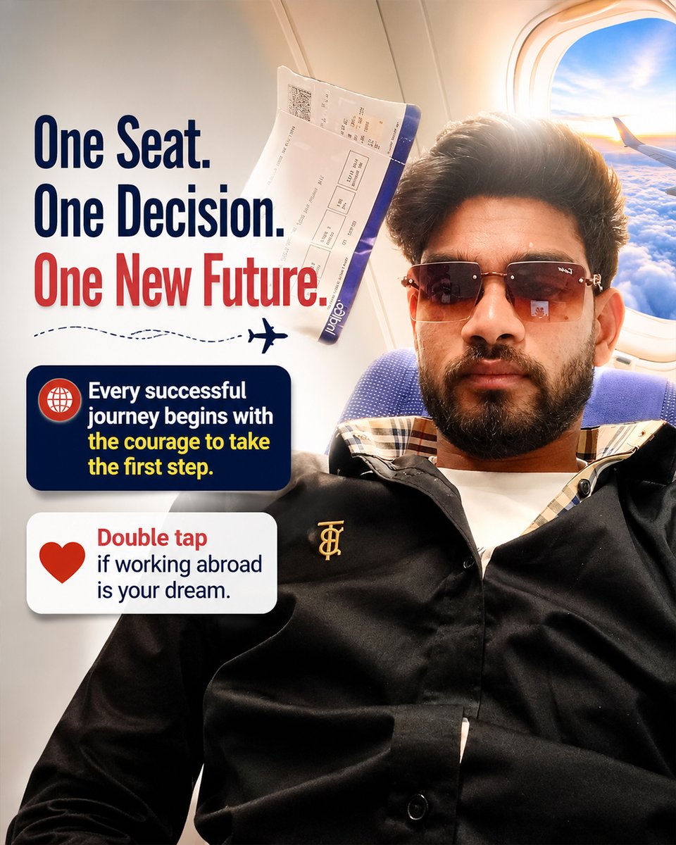 MadhavImmig's tweet photo. One seat. One decision. One new future. Every successful journey begins with the courage to take the first step. Congratulations to Rutik Sunil on boarding his flight to Mauritius to start an exciting new career chapter! #WorkAbroad #MauritiusWorkVisa #GlobalCareers #VisaSuccess https://t.co/NC2xhMata2