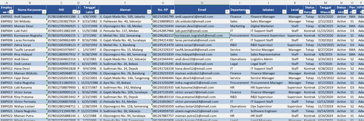 americanona02's tweet photo. Kalo ngomongin portofolio excel, portofolio excel punyaku gak ada Canva-nya sama sekali. 

Karena aku sengaja bikin semuanya langsung dari Excel.

Bukan cuma bikin tabel → kasih warna → selesai.

Aku mulai dari master data karyawan + data gaji, terus aku olah sampai jadi:

📌 Slip gaji otomatis 
📌 Rekap payroll
📌 Analisis data
📌 Dashboard yang menarik

Jadi kalau ditanya, “Skill Excel kamu bisa dipake buat apa?”. 

Aku nggak cuma jawab:
“Bisa VLOOKUP, Pivot, SUMIFS, dll.”

Tapi aku tunjukin hasil akhirnya. 

Raw data → diolah → jadi laporan → jadi dashboard.

Karena buatku, portofolio Excel bukan tentang siapa yang paling jago bikin desain. Tapi tentang seberapa jauh kita bisa mengubah data mentah menjadi sesuatu yang bisa dipake✨

Dan yes, semuanya dibuat langsung di Excel. Contoh portofolioku, ada dibawah yaa 😍😍