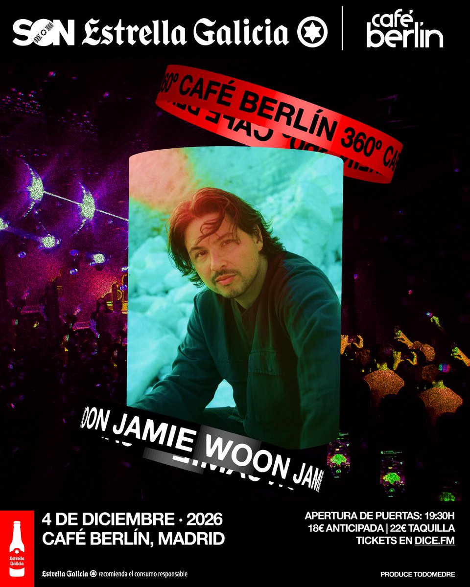 SON_EG's tweet photo. Que tenemos un escenario 360° en le medio y medio del @CafeBerlinMad ya lo sabes. Pero que en diciembre se viene Jaime Woon, te lo estoy contando ahora.
🎟️ https://t.co/U0NpWgH7w1 https://t.co/sotlSWDifa