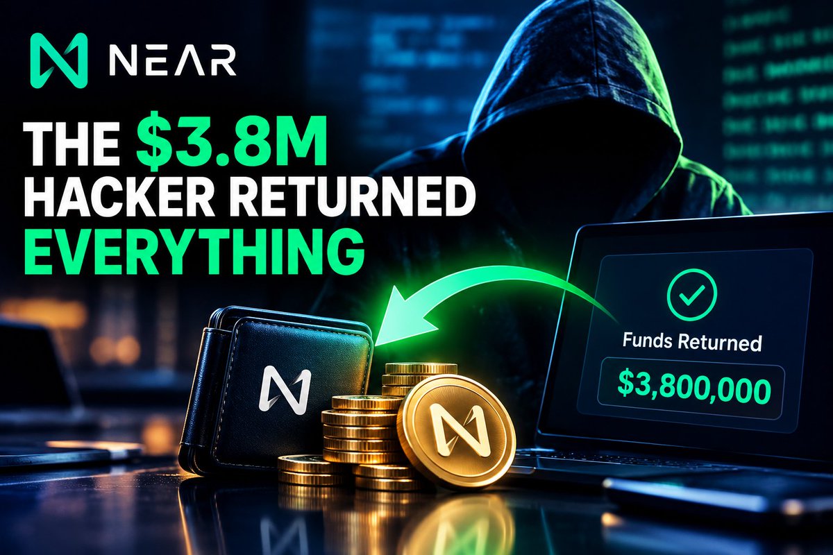 ShedrackGreen's tweet photo. 🚨 UNEXPECTED TWIST: THE $3.8M HACKER RETURNED EVERYTHING

NEAR Intents says the attacker returned the full $3.8M stolen in the exploit after being identified and given a 48-hour ultimatum.

The vulnerability was patched, and affected users were promised full compensation.

The takeaway? 👀

Blockchain transparency can make it much harder for hackers to disappear after an exploit.

Crypto security remains a major concern — but this is one of the rare hacks with a surprising ending.

$NEAR #NEAR #Crypto #DeFi #Blockchain #CyberSecurity