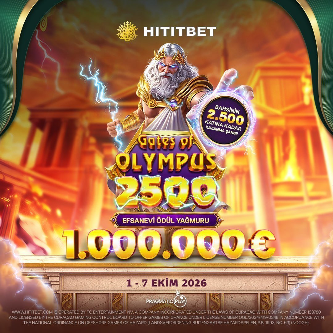 socialhititbetx's tweet photo. ⚡️🏛 HİTİTBET’TE EFSANEVİ ÖDÜL YAĞMURU! 🔥

Son 2 GÜN!

🎰✨ GATES OF OLYMPUS 2500 ile 1.000.000€ ödül heyecanı!
📅 1–7 Ekim 2026 tarihleri arasında, bahsinin 2.500 katına kadar kazanma şansı! 

🔥👑 OLYMPUS’UN GÜCÜ VE HİTİTBET HEYECANI SENİ BEKLİYOR!

https://t.co/9bVFCY8UsY https://t.co/IQb6Q9w4bf