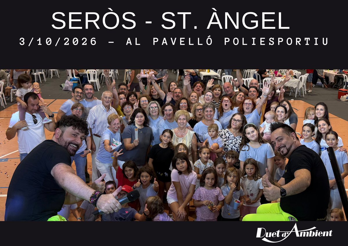 duetdambient's tweet photo. 🎉 SERÒS, QUIN RETROBAMENT! ❤️

Després d’uns quants anys, aquest dissabte vam tornar a Seròs per celebrar la Festa de Sant Àngel… i quines ganes teníem de retrobar-vos! 🙌🎶

Després del dinar de germanor, vam convertir la sobretaula en una autèntica festa amb ball i versions. https://t.co/Uc18KhYhaS