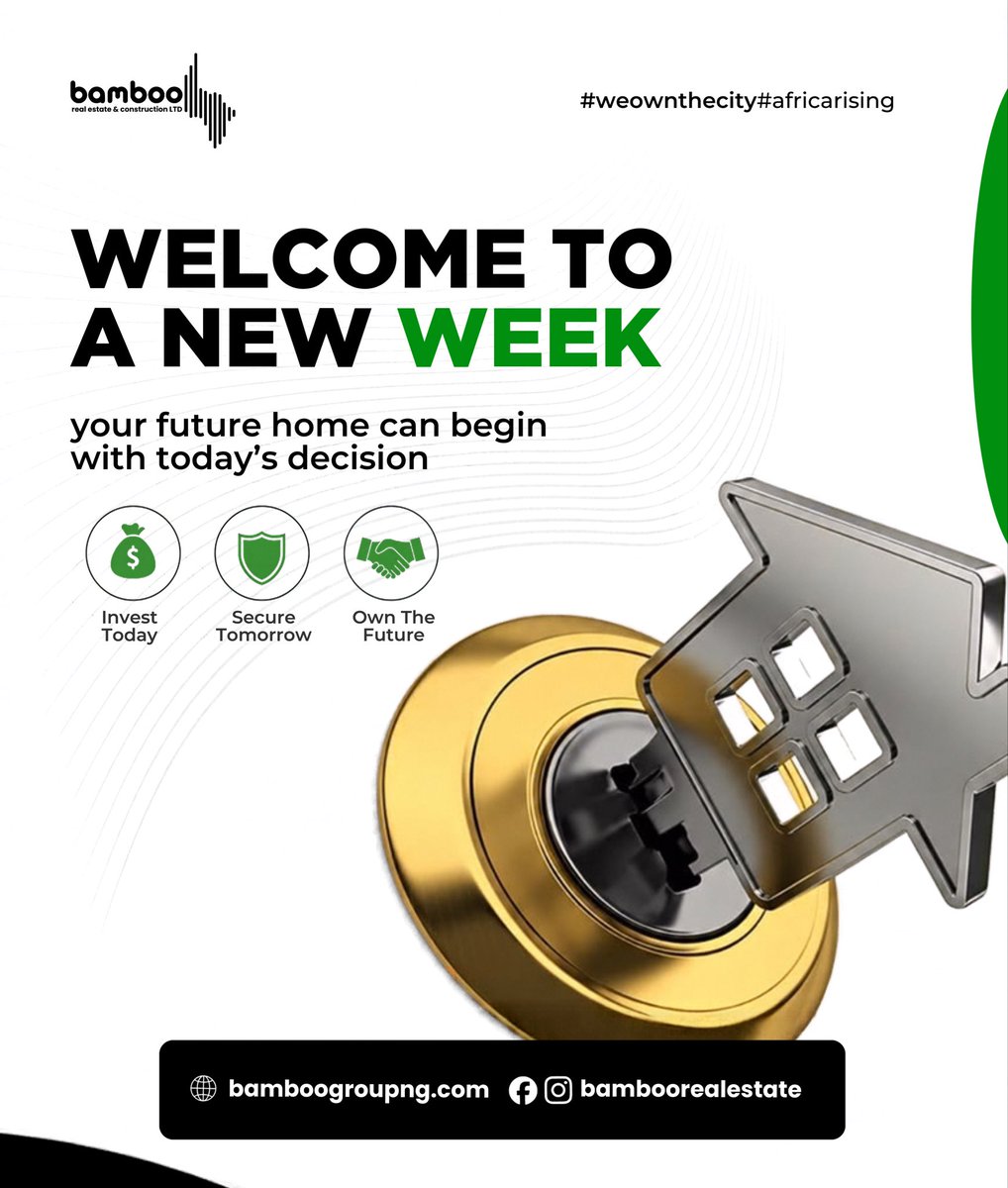 bamboogroup_'s tweet photo. New week. New opportunity. New decision.

Your future home can begin with what you decide to do today. 

: Invest Today.
: Secure Tomorrow.
: Own The Future.

Don’t just plan for the future. Position yourself for it.
#bambooGroup #bambooRealEstate #bambooConstruction https://t.co/FPWHYEdBHp