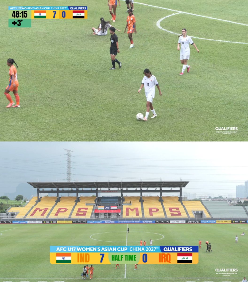 IFTWC's tweet photo. HT: INDIA 🇮🇳 7-0 IRAQ 🇮🇶

INDIA HAS PUT 7 PAST IRAQ AT HALF-TIME ALREADY!!!!! WHAT A THRASHING!!!! 🇮🇳🔥🔥🔥🔥🔥❤️❤️❤️✨️ https://t.co/20evTiZJZA