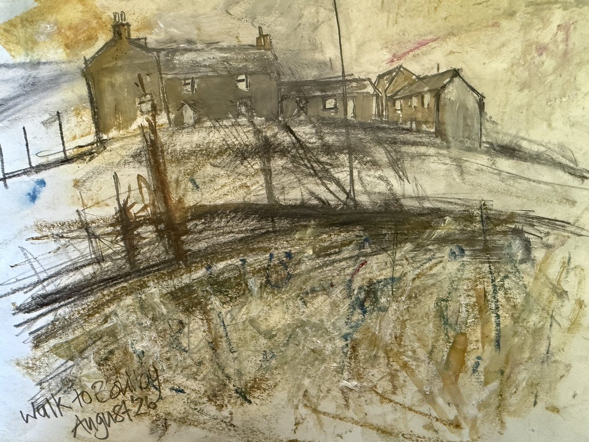 staithesartist's tweet photo. Living on the Edge A 4x3’ wood panel in #oils and #oilsticks A painting that is a result and response to seeing #JoanEardley exhibition in Berwick and the culmination of experimental work I did in #Staithes over the summer. https://t.co/jg7texvbfB