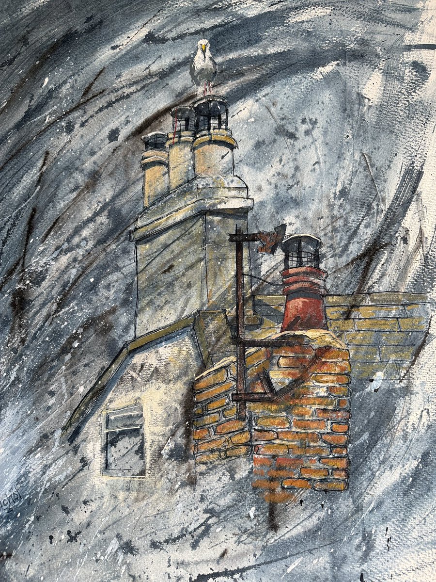 staithesartist's tweet photo. Living on the Edge A 4x3’ wood panel in #oils and #oilsticks A painting that is a result and response to seeing #JoanEardley exhibition in Berwick and the culmination of experimental work I did in #Staithes over the summer. https://t.co/jg7texvbfB