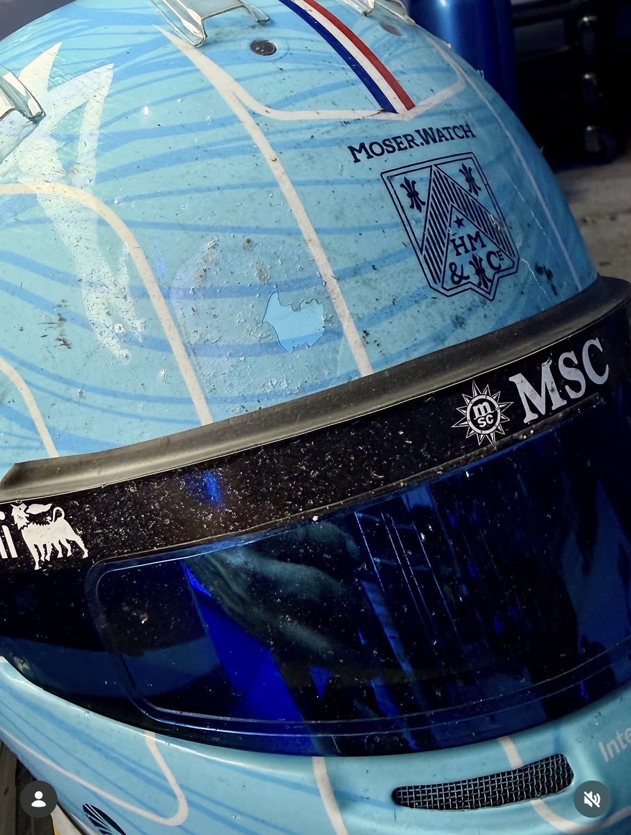wearetherace's tweet photo. 😳 The aftermath of racing around Sepang, as seen on Gasly and Ocon’s race helmets: https://t.co/yDKgVGR1N4