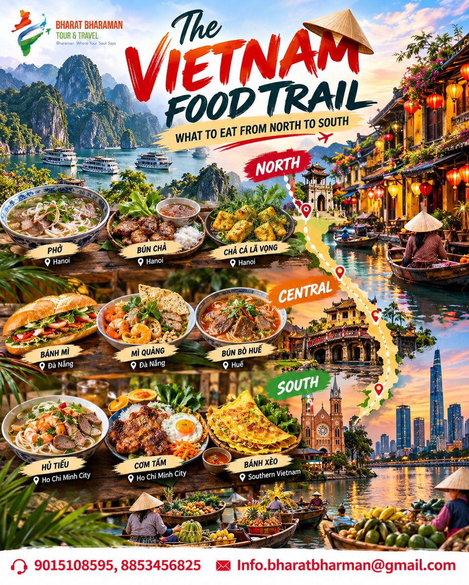 yukaimbraem's tweet photo. From Hanoi’s Phở to Huế’s Bún Bò, Da Nang’s Mì Quảng and Ho Chi Minh City’s Cơm Tấm, Vietnam is a paradise for food lovers. Every region tells a story through its flavours. Explore Vietnam one bite at a time. https://t.co/tHKQzPJYWa