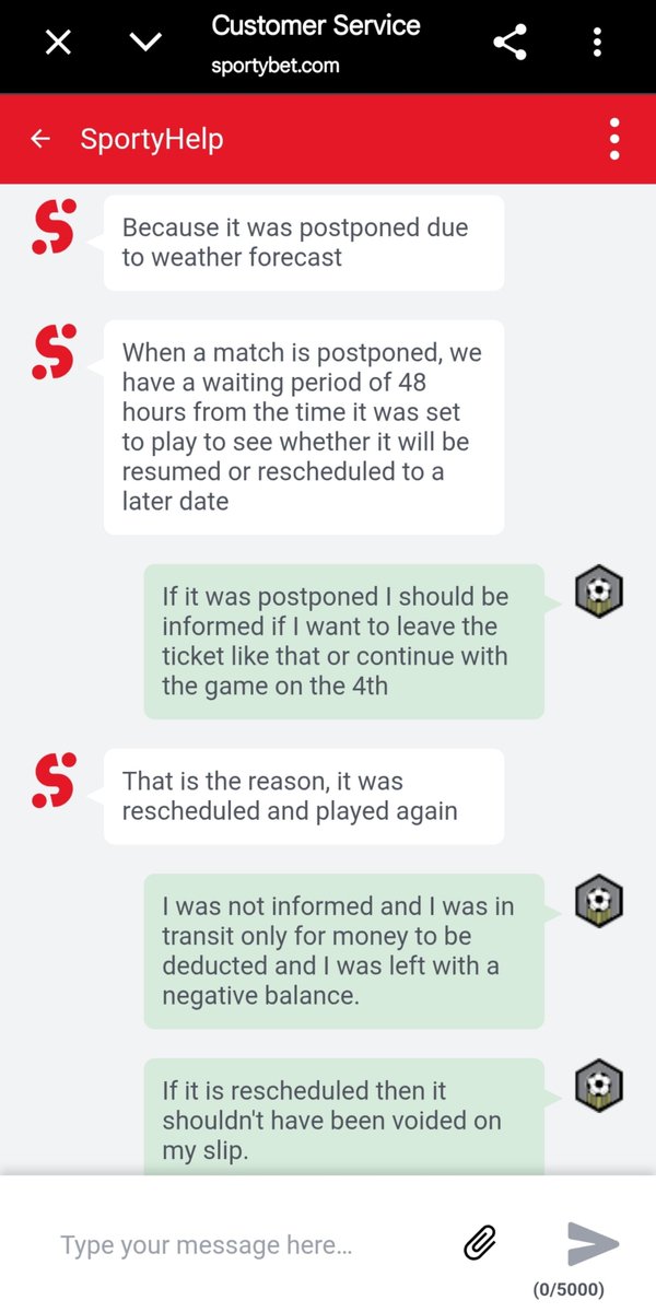 DolemiteT's tweet photo. See the rubbish sporty are telling me. And I was in transit when they removed the money and gave me a negative balance. And added a voided game after 24 hours. Who does that rubbish https://t.co/mvqTRqC7J4