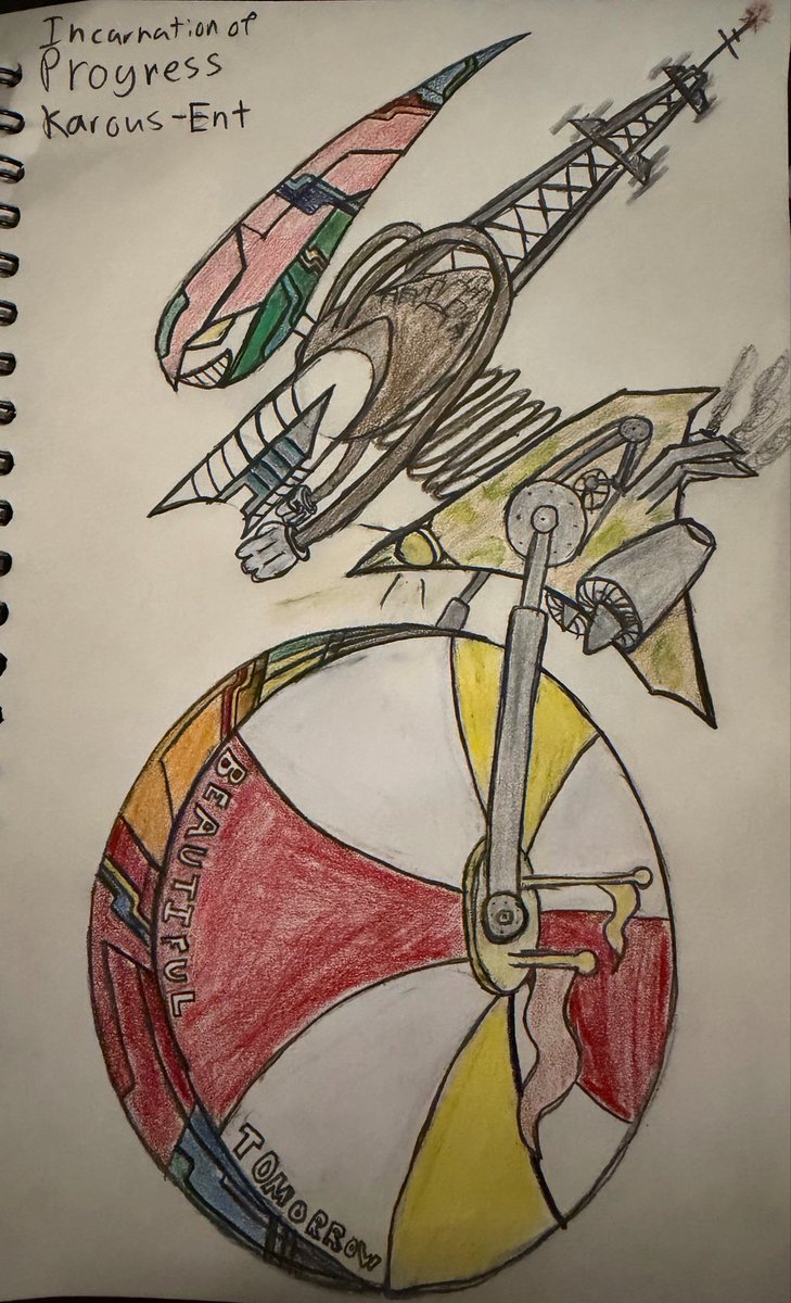 GiyWierd's tweet photo. @ByttenStudio #Inktober 
Week 1 of Cassette Beasts Inktober challenge, progress never stops moving forward and neither does the archangel of progress https://t.co/yMOTYz3CR2