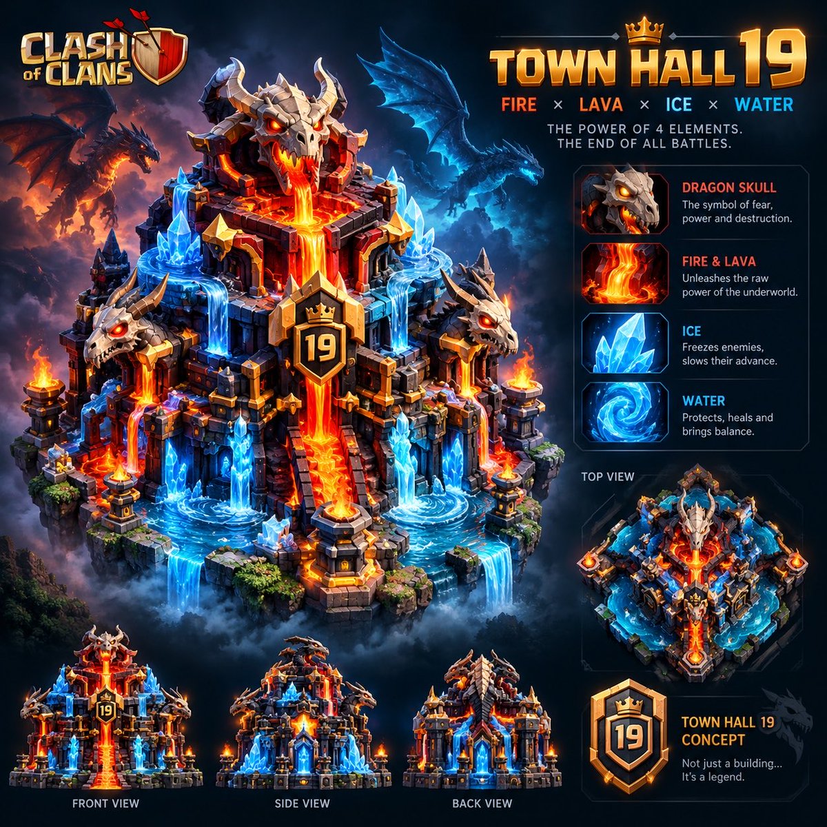 LK_6376's tweet photo. @ClashofClans, I’ve been working on a concept idea for TH19 that I believe could add something fresh and exciting to the game.

I’ve included the full concept in the image below. I’d love to hear what the Clash team thinks about it! ⚔️🔥

Maybe this could inspire a future TH19 https://t.co/OSlawUXnzw