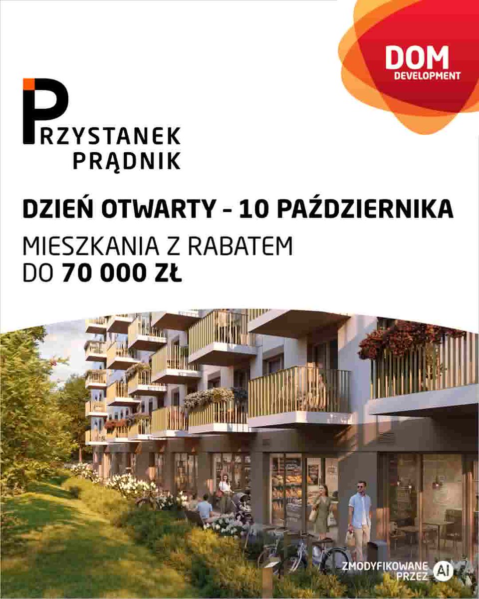 DomDevelopment's tweet photo. Już w sobotę zapraszamy na Dzień Otwarty osiedla Przystanek Prądnik w Krakowie! 🏡

📍 Biuro sprzedaży, ul. Andrzeja Zauchy 7
🕙 10:00–16:00
🎁 Rabat do 70 000 zł na wybrane mieszkania!

Dowiedz się więcej:https://t.co/uGAYW7Cwmt https://t.co/S59KBvBeaI