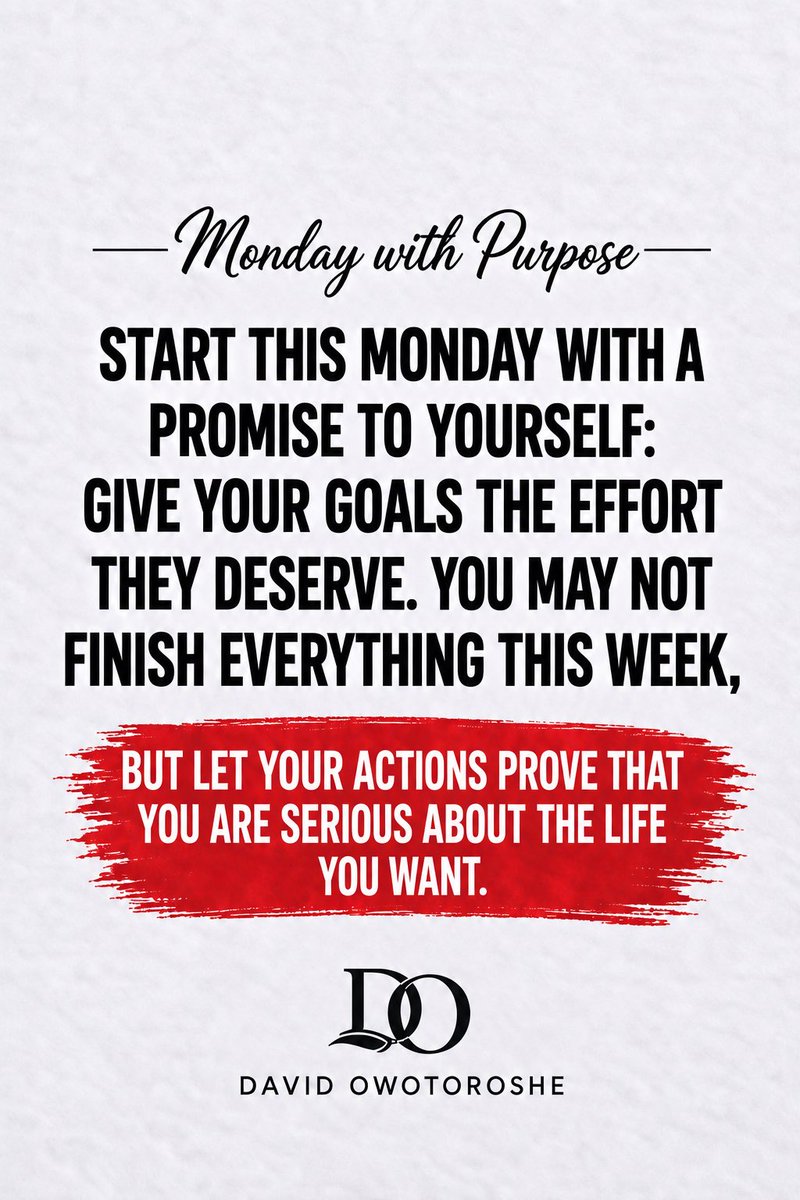 DOwotoroshe's tweet photo. New week. Renewed faith. Let your effort match your prayers. 🙏🏾🔥

Comment “I’M READY” if you’re showing up for your goals this week. Share with someone who needs this push.

#MondayMotivation #FaithAndAction #Discipline #NewWeekEnergy https://t.co/63729jpNCZ
