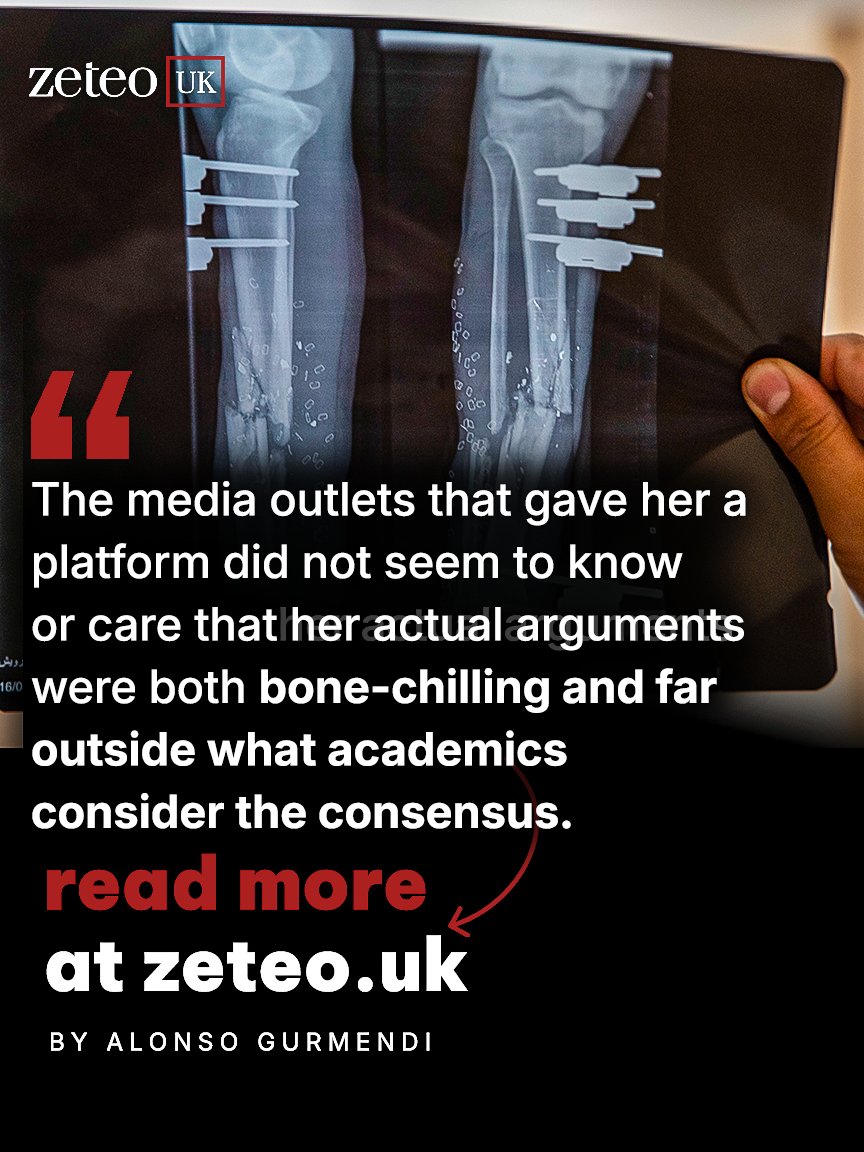 zeteouk's tweet photo. “She appeared to argue that the military advantage of preventing alleged stealing of aid by Hamas justified the starvation of civilians.”

@Alonso_GD debunks Natasha Hausdorff’s arguments on Gaza and asks why UK media treated the pro-Israel advocate as a neutral legal expert. https://t.co/3mTuTmjdmi