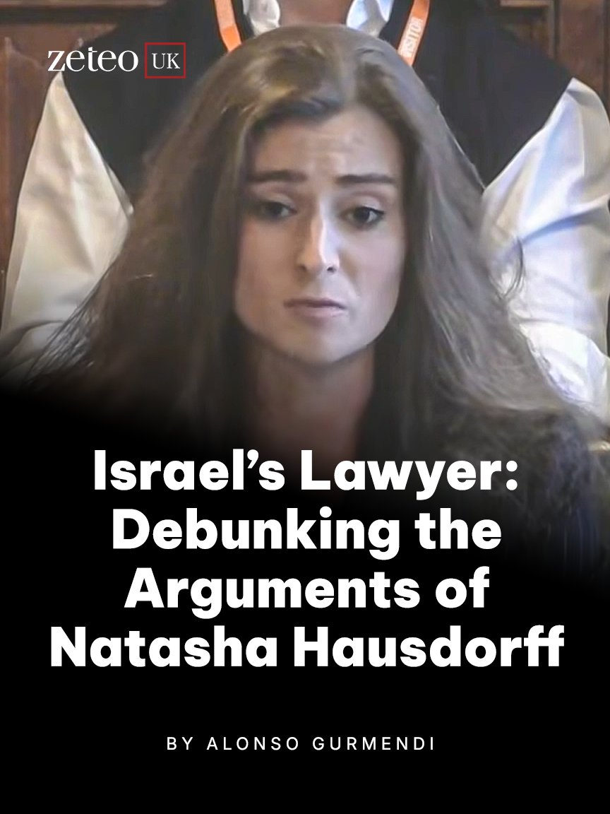 zeteouk's tweet photo. “She appeared to argue that the military advantage of preventing alleged stealing of aid by Hamas justified the starvation of civilians.”

@Alonso_GD debunks Natasha Hausdorff’s arguments on Gaza and asks why UK media treated the pro-Israel advocate as a neutral legal expert. https://t.co/3mTuTmjdmi