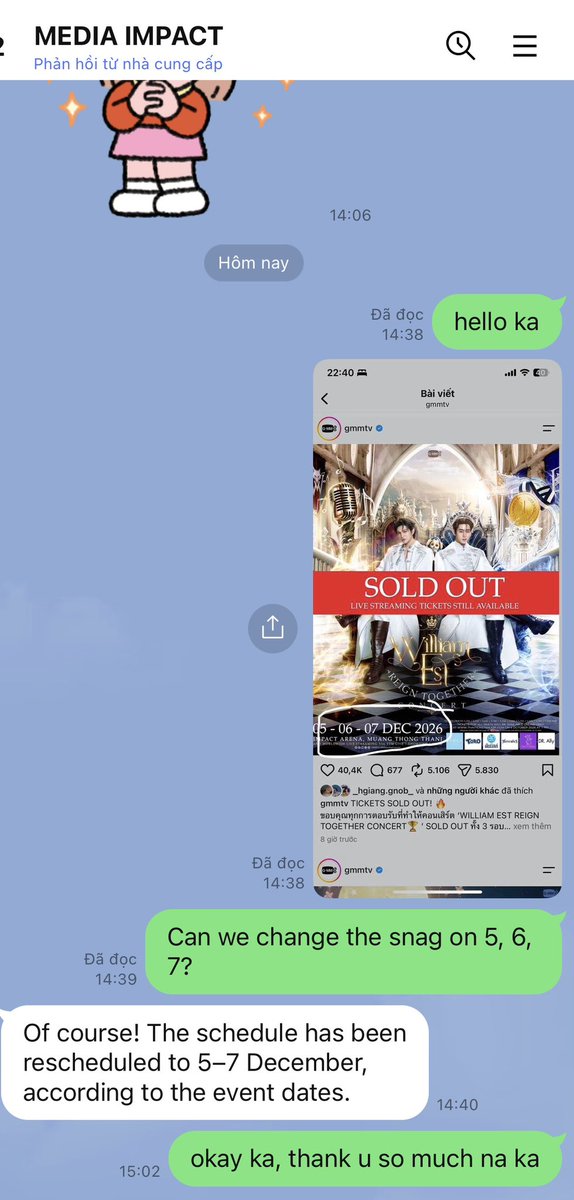 WEBloomVN's tweet photo. | WILLIAMEST CONCERT PROJECT UPDATE |

The team would like to update the LED CUBIC schedule as follows:

❌ Previous schedule: 04–06 Dec 2026
✅ Updated schedule: 05–07 Dec 2026
���� LED CUBIC – IMPACT Forum, Muang Thong Thani

The LED preview will be shared by the team as soon as possible.
We hope everyone will check in and show lots of love and support! 🎉
________________
PROJECT BY: WEBloom - Westie From Vietnam