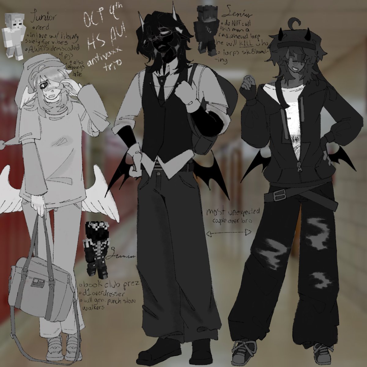 angelicgraves_'s tweet photo. day 4 of #autober with my lovely #NullboundSMP antivaxx trio i can’t do this anymotee i hate cdrawing https://t.co/I9nMLWI1YA