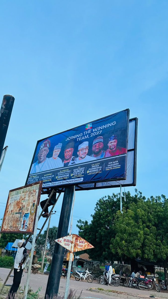Waspapping_'s tweet photo. It’s honestly sad watching you and your Kaduna ADC PR bots struggle every day because you have nobody credible to sell to the people.

Let’s be clear, it’s not APC or Bashir Zuntu’s fault that your candidates are weak, unpopular, incompetent and practically unsellable to the public. Stop crying and face your real problem. Your own candidates are simply not sellable.

If you spent half the energy you waste attacking the APC on promoting your candidates, maybe people would at least find a way to sell them to the public 

And as for that rubbish propaganda about APC hiding the President’s presence in Kaduna, here’s Kaduna APC putting up the President’s big campaign banners across the state.

So, please go back to your drawing board and find another lie. This one has failed already.