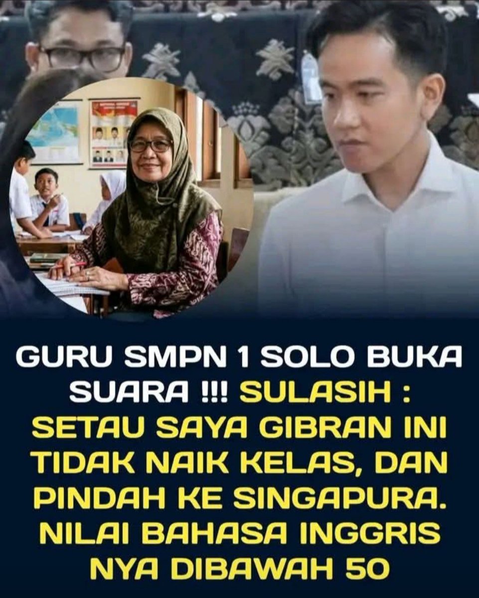 _satrio_aji_'s tweet photo. SMP saja gak lulus ini Gibran fufufafa https://t.co/fcR66I4hVx
