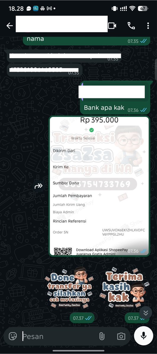 zsazsaat7w's tweet photo. TESTI TRANSFER

OPEN GESTUN:
SpayLater•Kredivo • GoPayLater • Yup • Indodana • Dan Lainnya

Cek Wa di Bio

Selalu berhati-hati dan selalu cek gtc setiap transaksi 👌 {14} https://t.co/sx0nBDpuXY