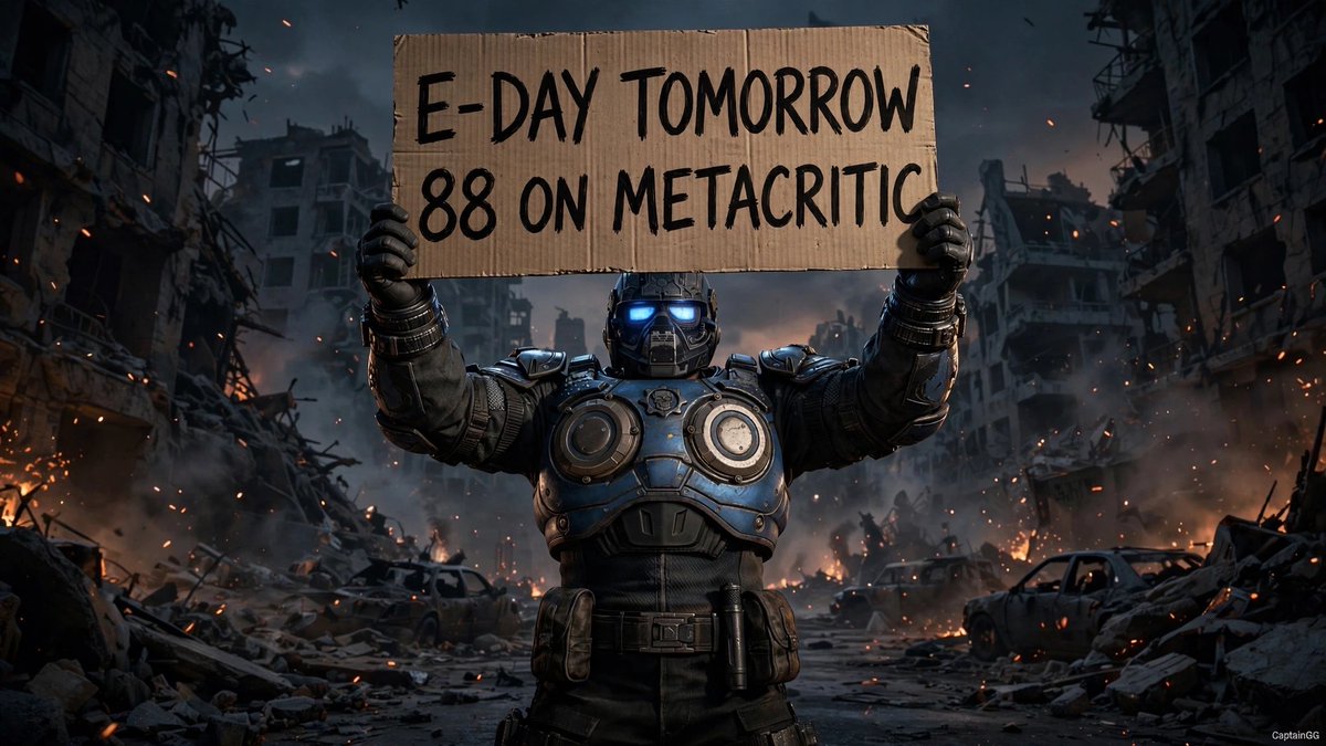 CaptainGGPlays's tweet photo. Gears of War: E-Day is out tomorrow. 88 on Metacritic. Best Gears since Gears 3.

Day one on Game Pass. An 88-rated exclusive for the price of a subscription.

The $80 game debate just got awkward. https://t.co/XAPVRXxZFr