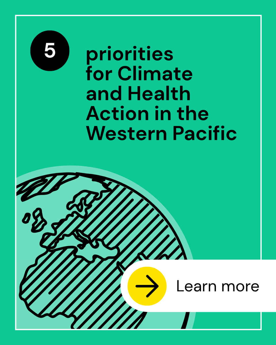WHOWPRO's tweet photo. Climate change is not just an environmental issue. It's a health issue.

As leaders gather for #PreCOP31 in Fiji and Tuvalu, WHO is highlighting 5 priorities for climate and health action in the Western Pacific:

🌊 Communities on the frontlines
 🩺 Health-centred climate action
 👩‍💼 Women's leadership
 💰 Climate & health financing
 🏥 Climate-resilient health systems

The choices made today will shape the health and resilience of future generations.

#PreCOP31 #ClimateAction #COP31