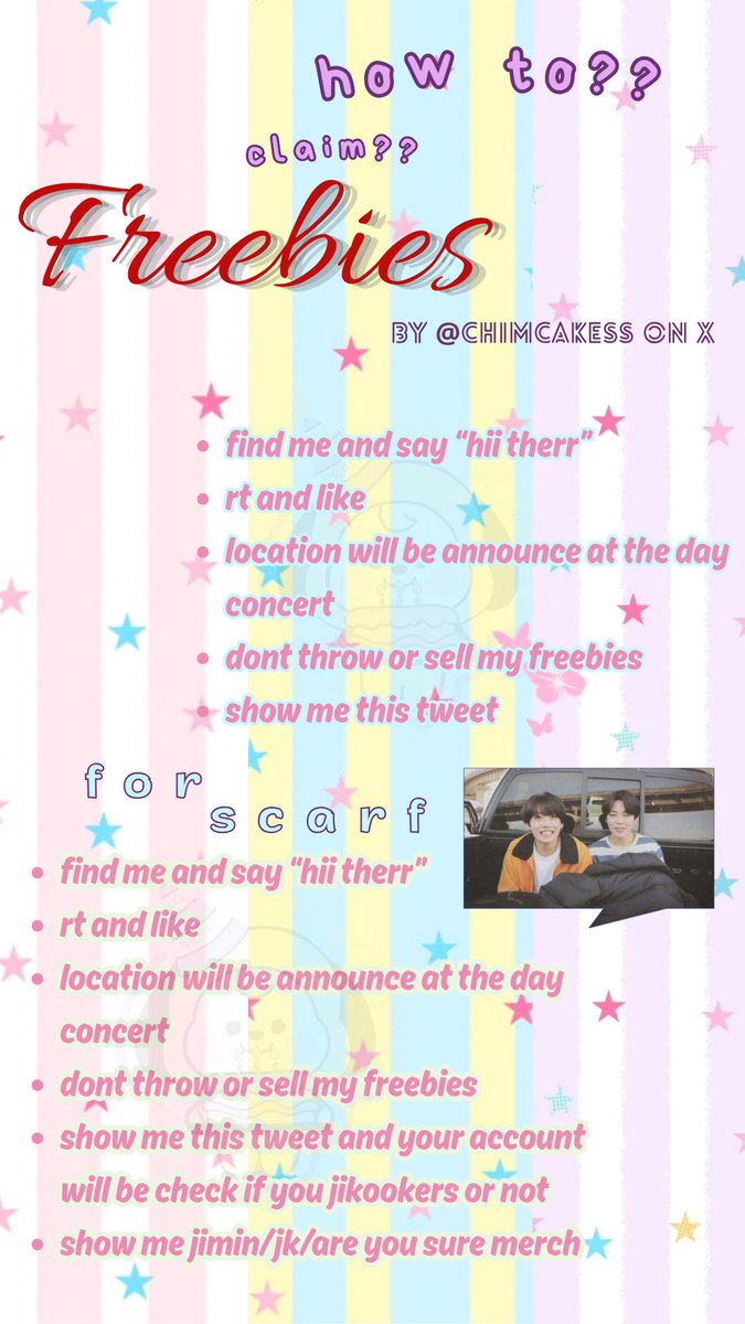 chimcakess's tweet photo. ᯓ★ freebies BTS arirang in Jakarta
🧺 by @chimcakess
🗓 26 december day [☝🏻]
📍 GBK, detail loc will be announce
ᯓᡣ𐭩 army let’s be friends!!
🧼 don’t sell and throw freebies dari aku!
🍄 very very limited quantity https://t.co/cU6V75BcHJ
