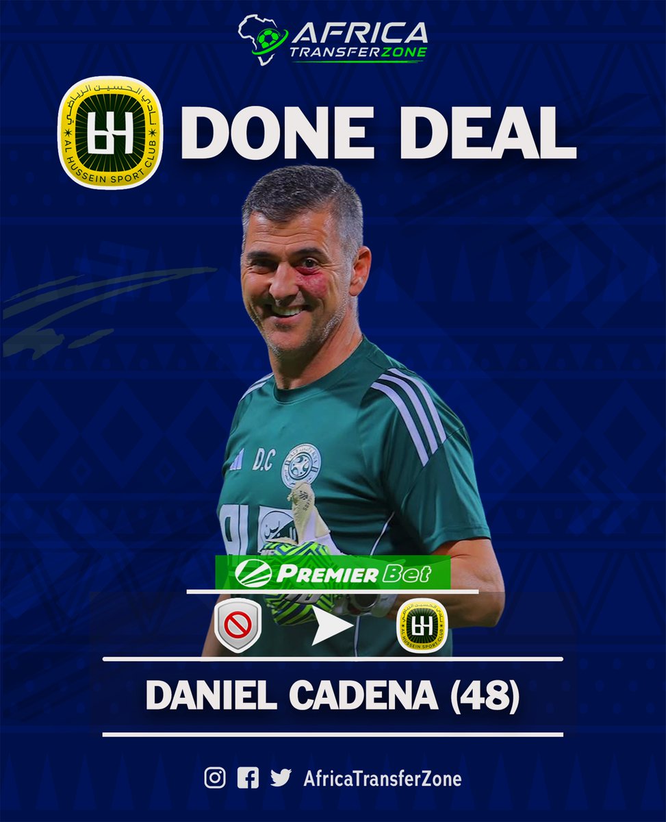 Africatranszone's tweet photo. 𝐇𝐞𝐫𝐞 𝐰𝐞 𝐠𝐨 : Daniel Cadena has officially joined Al-Hussein SC in Jordan.

The Spanish goalkeeping coach has signed his contract and has now been officially presented as part of the Al-Hussein SC technical staff.

Powered by @premierbettz 

#Africatransferzone #africa https://t.co/y4hRJpKmN1