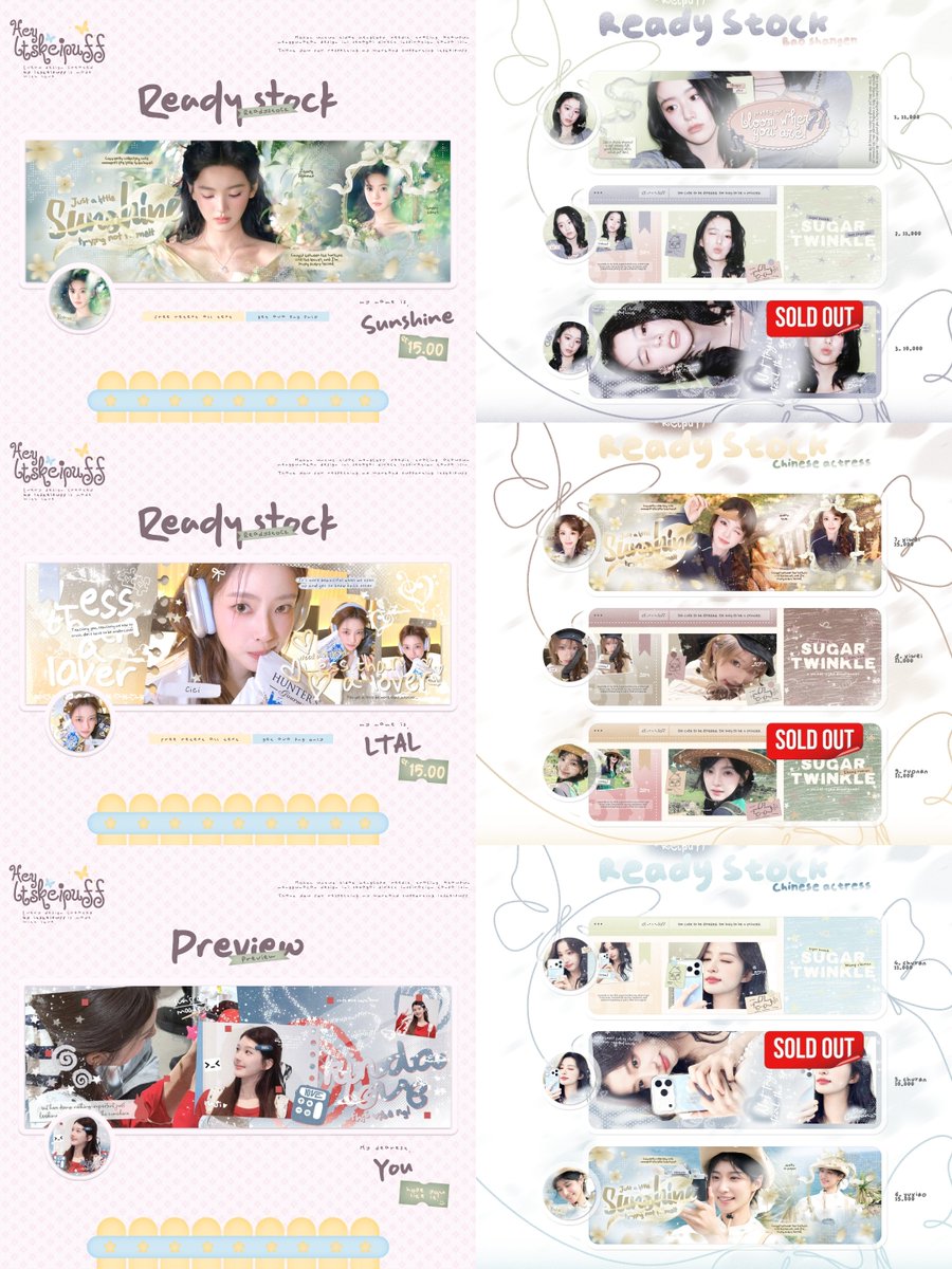 heyitskeipuff's tweet photo. Help repost, please🥺

CLEARANCE SALE DISC 50% ❗ 37 layout ready stock gg &amp; Chinese actress. Ayoo jajann! Bisa di jadiin sponsor atau giveaway juga. Yuk yuk jajan💃💃

#zonauang https://t.co/Gld7KqKS14