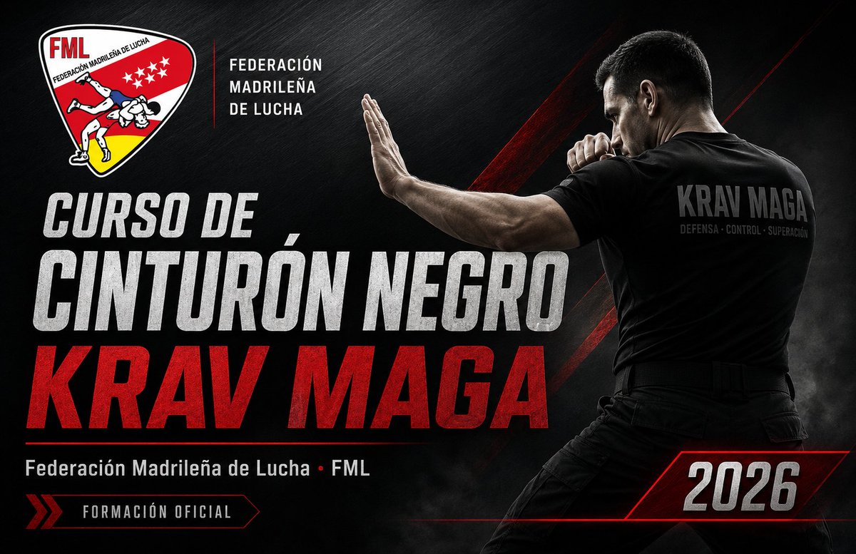 fmlucha's tweet photo. 🥋 KRAV MAGA | FORMACIÓN Y EXAMEN
📅 12 de diciembre de 2026
📍 C.E. Ciudad Escolar – Madrid

✅ Jornada de formación y examen
📘 Sellado de cartillas de Tecnificación
⚠️ Licencia federativa anual en vigor
💻 Toda la info en la web FML

#fmlucha #KravMaga #Formación https://t.co/nlmNUnB0cU