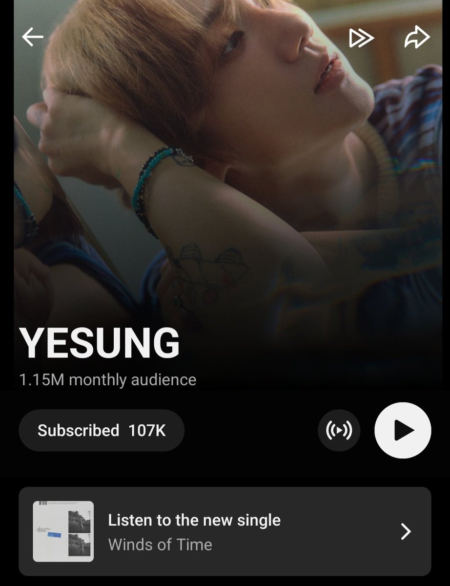yesungsky's tweet photo. It is remarkable to see how much Yesung 's music has grown. From 300k monthly listeners prior to his Japanese comeback, peaked at 2.6 million and has now stabilized at over 1 million, which is more than ten times his subscriber count. Looking forward to seeing his continued growth 💙