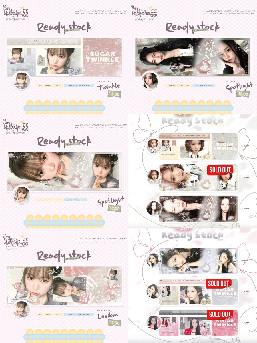 heyitskeipuff's tweet photo. Help repost, please🥺

CLEARANCE SALE DISC 50% ❗ 37 layout ready stock gg &amp; Chinese actress. Ayoo jajann! Bisa di jadiin sponsor atau giveaway juga. Yuk yuk jajan💃💃

#zonauang https://t.co/Gld7KqKS14