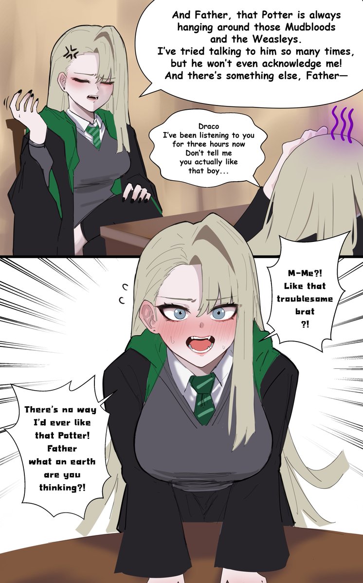 Naykainaw_X's tweet photo. No I don't!!
#Malfoid #HarryPotter https://t.co/N89XlINfJ9